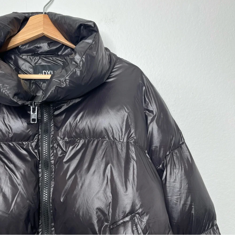 By Dyln Morris Puffer Jacket Cropped Slouchy Baggy Relaxed Fit in Black Medium - Picture 4 of 12